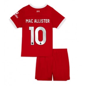 Lacne Dětský Futbalové dres Liverpool Alexis Mac Allister #10 2023-24 Krátky Rukáv - Domáci (+ trenírky)